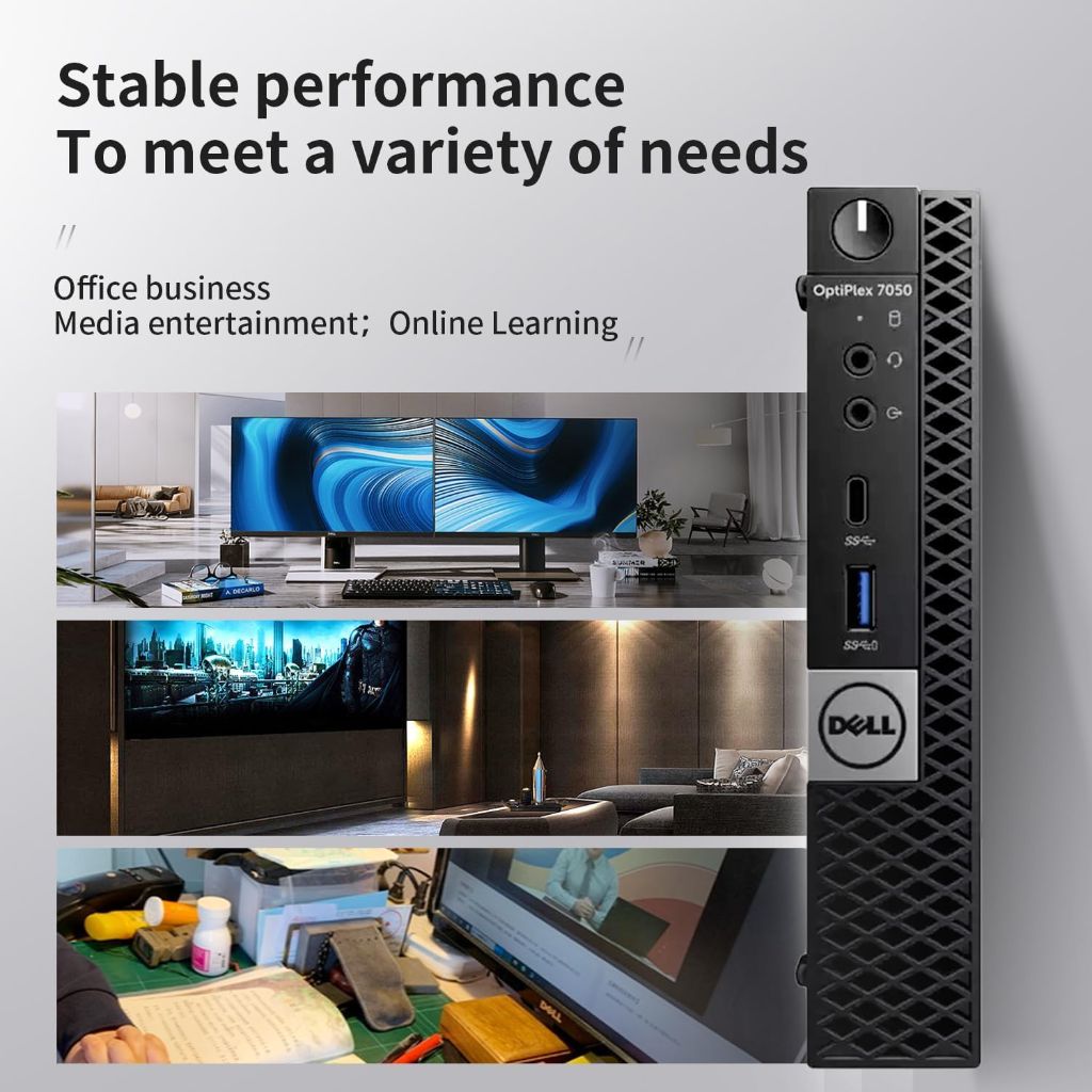 Dell OptiPlex 7050 Micro Form Factor Desktop Computer, Intel Core i7-7700 up to 4.20 GHz, 16GB DDR4 RAM, 512GB Solid State Drive, Windows 11 Pro (Renewed)