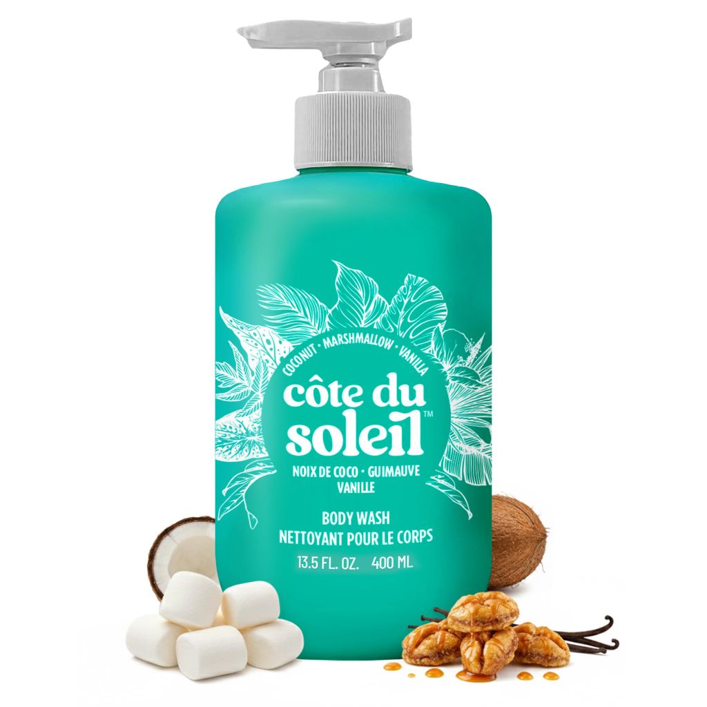 PB ParfumsBelcam Côte du Soleil Body Wash for Women – Sweet Beachy Scent with Coconut, Marshmallow & Vanilla – 13.5 fl. oz