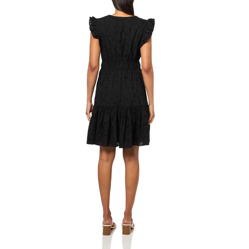 Anne Klein Vneck Ruffle SLV Short Dress L
