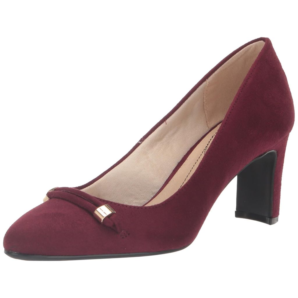 LifeStride Womens Gianna Block Heel Dress Pumps Pinot Noir 7.5 W