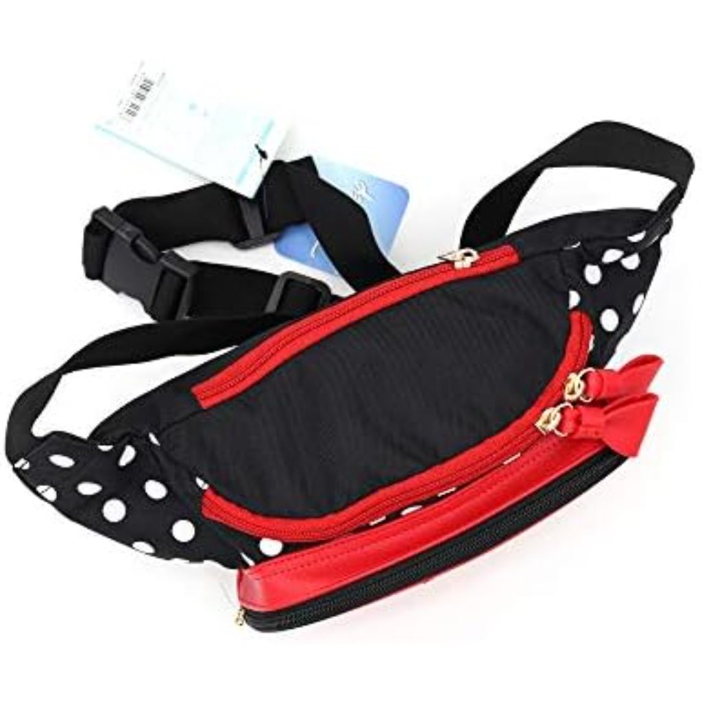 Minnie Ribbon Travel Bow Fanny Pack Crossbody Faux Leather Purse