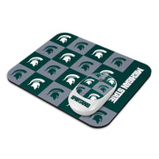 SOAR Collegiate Wireless Mouse and Mouse Pad- Checkered, Michigan State Spartans