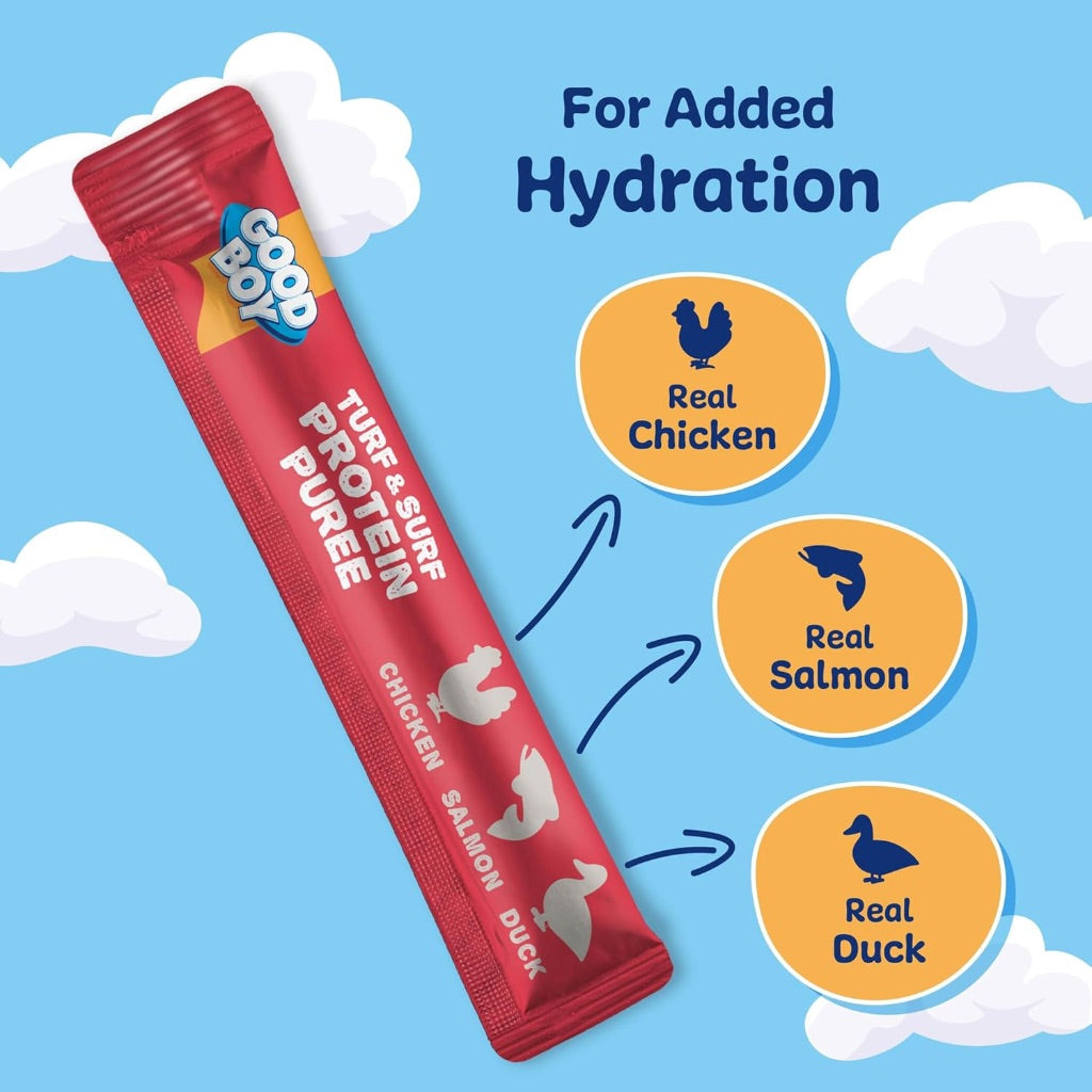 Good Boy Turf & Surf Protein Purees Dog Food Mixers for Adult Dogs, 30 Count