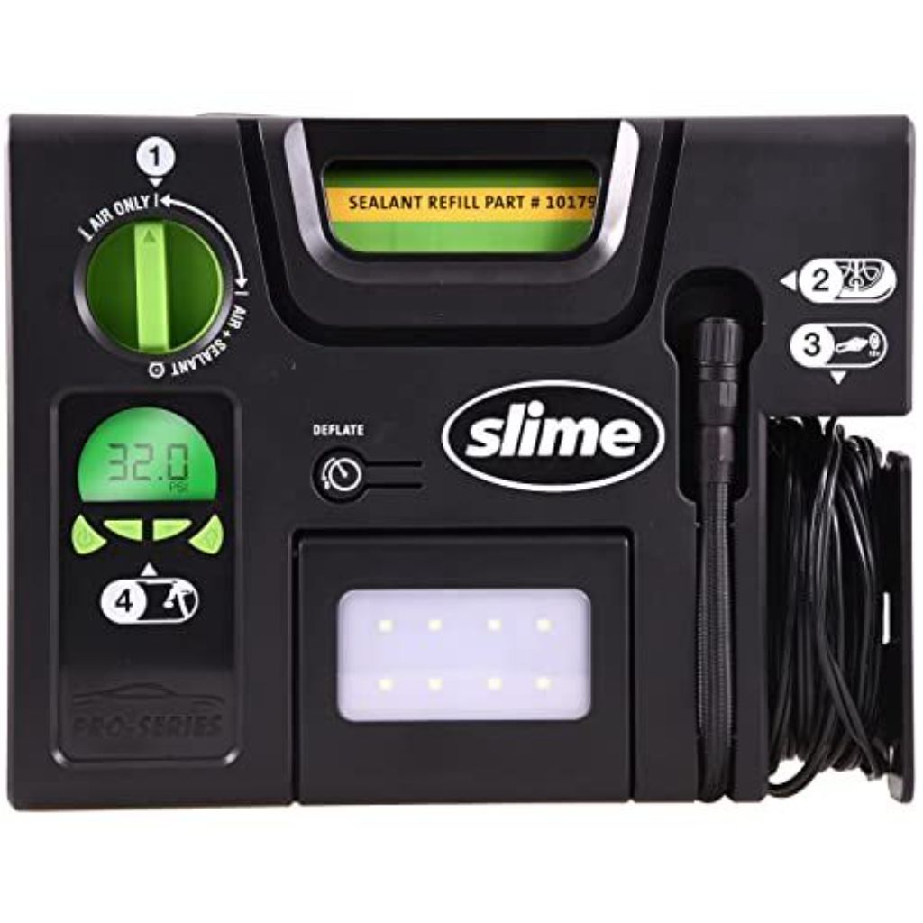 Slime 50150 Pro-Series Emergency Ultimate Flat Tire Repair Kit, Includes Sealant and Tire Inflator Pump
