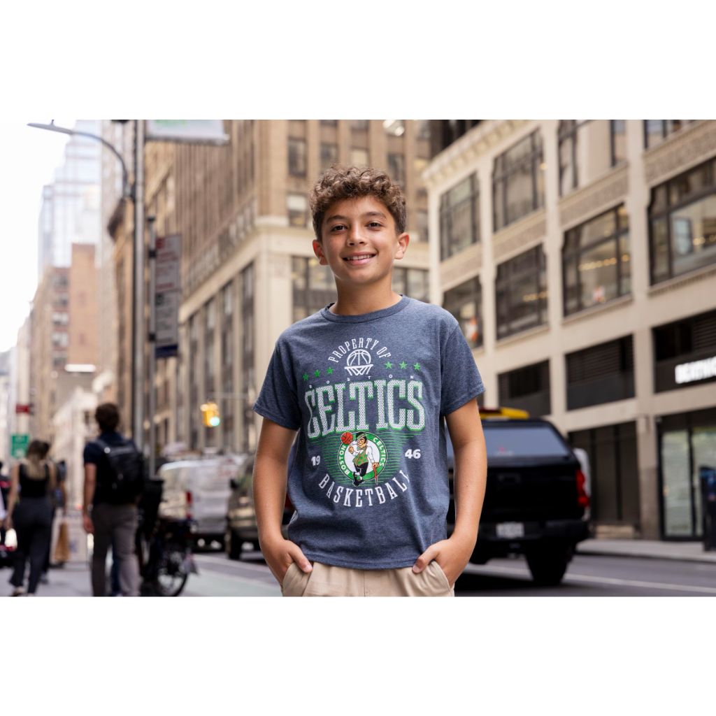Ultra Game Youth NBA Official Super Soft Mad Props T-Shirt - Brooklyn Nets, Heather Charcoal (Size 18-20)