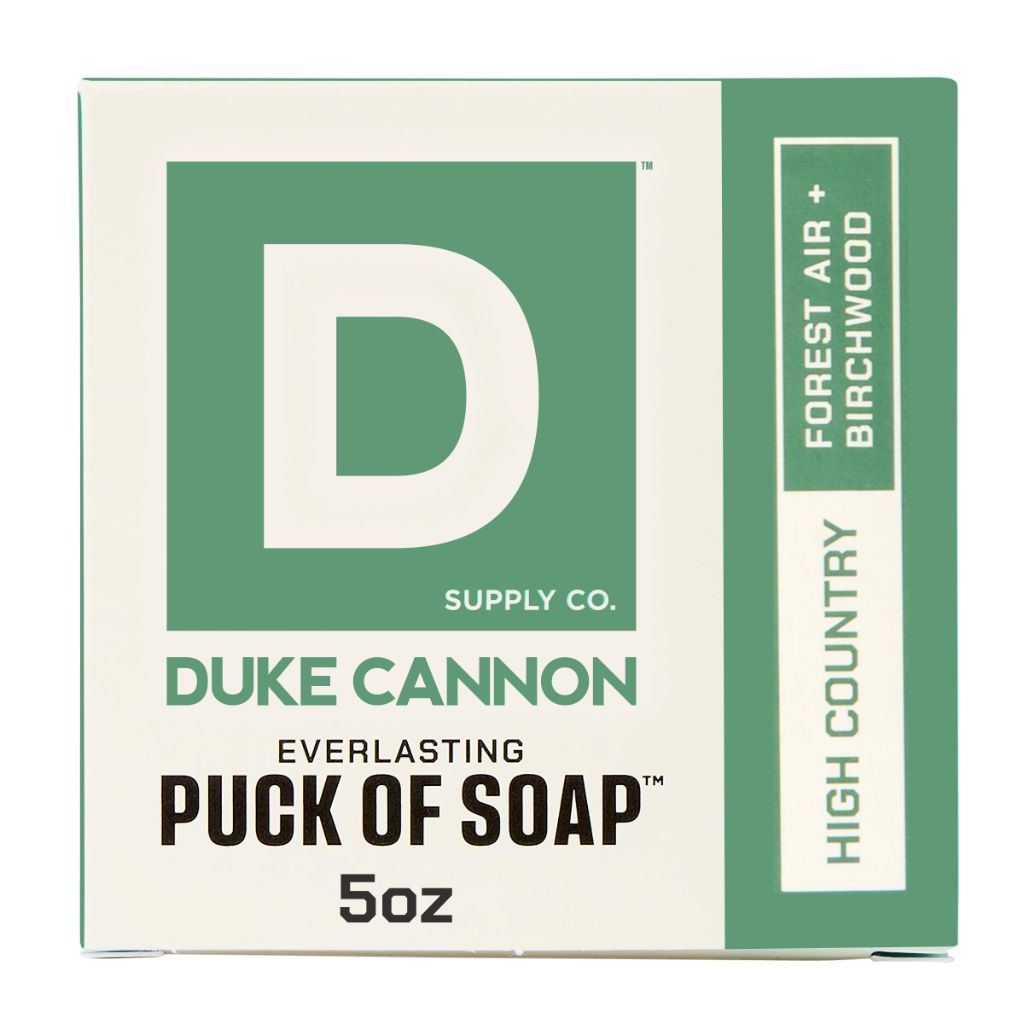 Duke Cannon Men’s Bar Soap, Everlasting Soap Puck – High Country Scent, Long-Lasting 5 oz
