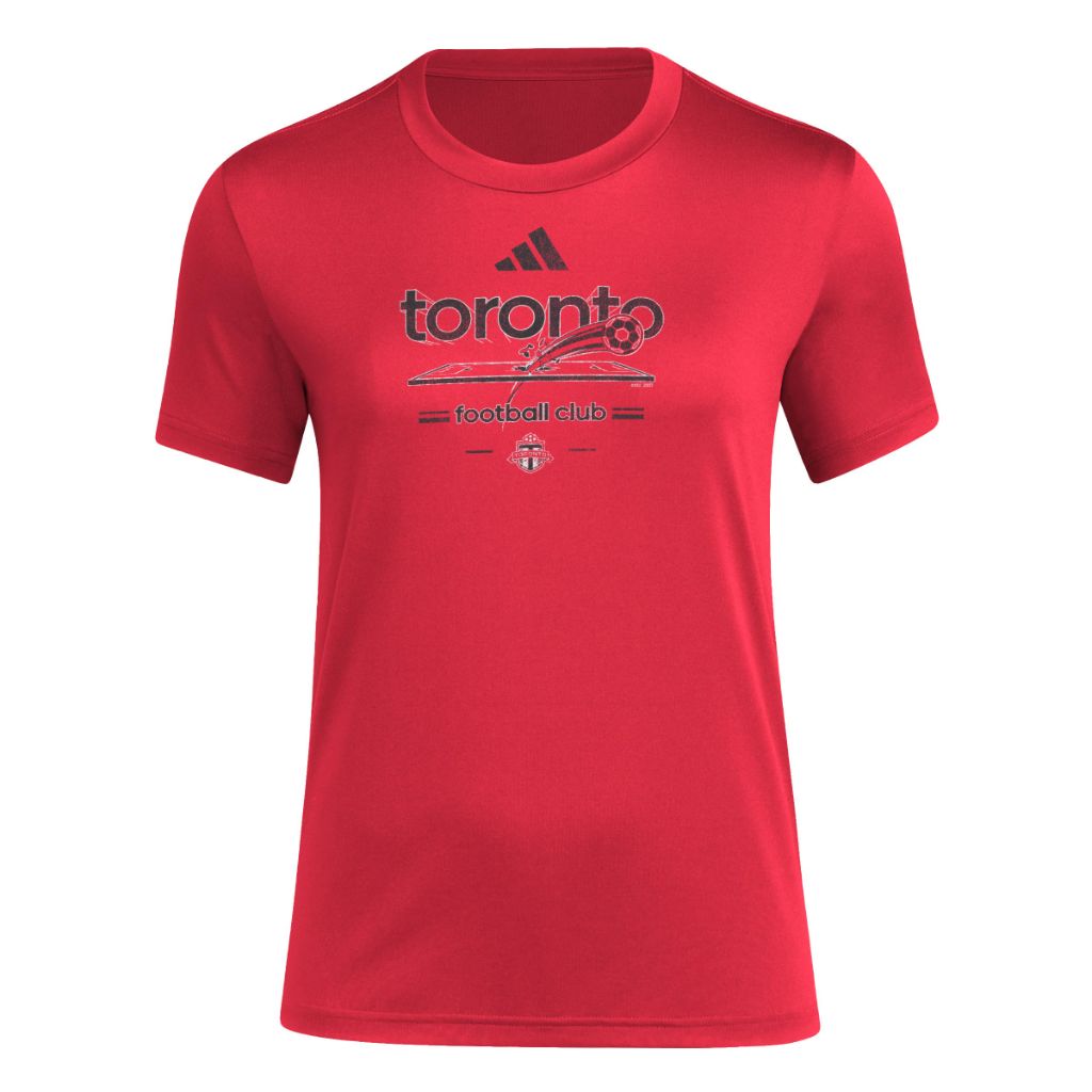 Adidas Women's Toronto FC Pre-Game Short Sleeve Soccer T-Shirt, Team Power Red/Toronto Fc, Medium