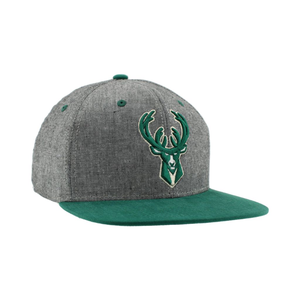 Milwaukee Bucks NBA Officially Licensed Adjustable Snapback Hat Heather Black