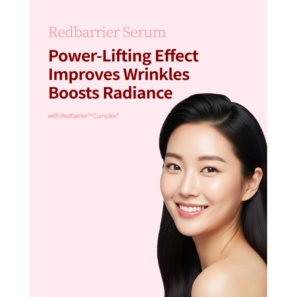 Cayclly Redbarrier Ampoule Serum | Anti-Aging Face Serum with Peptides & Niacinamide to Visibly Smooth Expression Lines & Wrinkles | Vegan Korean Skincare for Firming & Radiance, 1.69 fl. oz