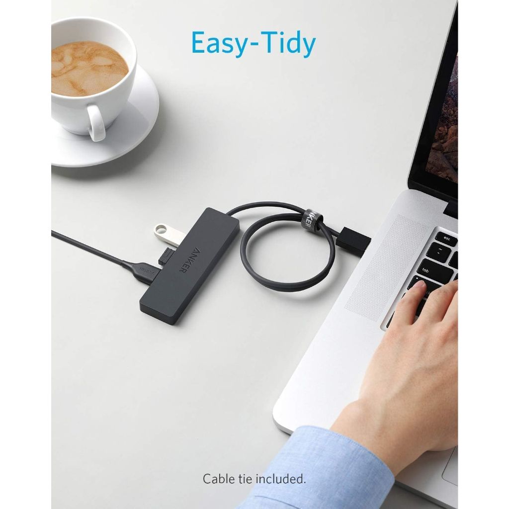 Anker USB Hub 4 Ports, Multiple USB 3.0 Hub(2ft USB-A)