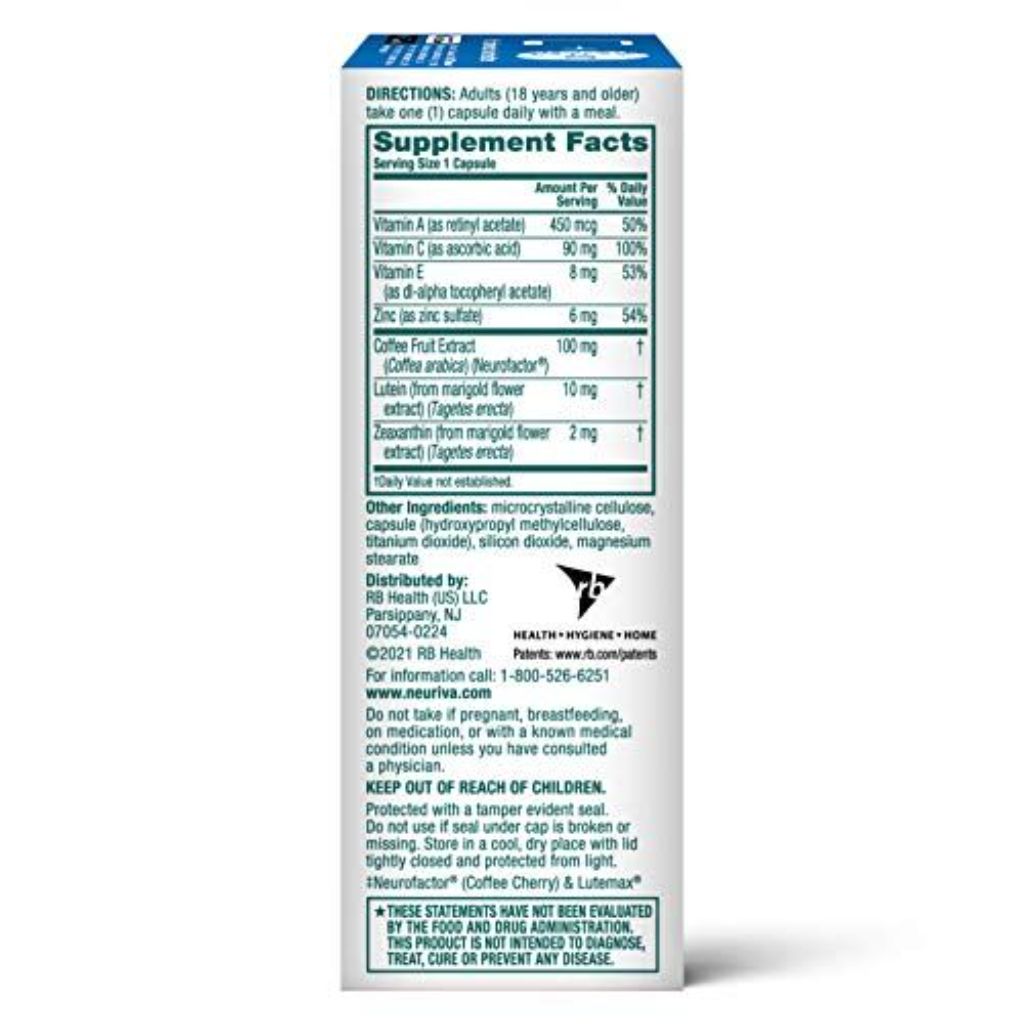 Neuriva Brain + Eye Health Supplement  Support for Brain Health & Eye Support  30ct Capsules