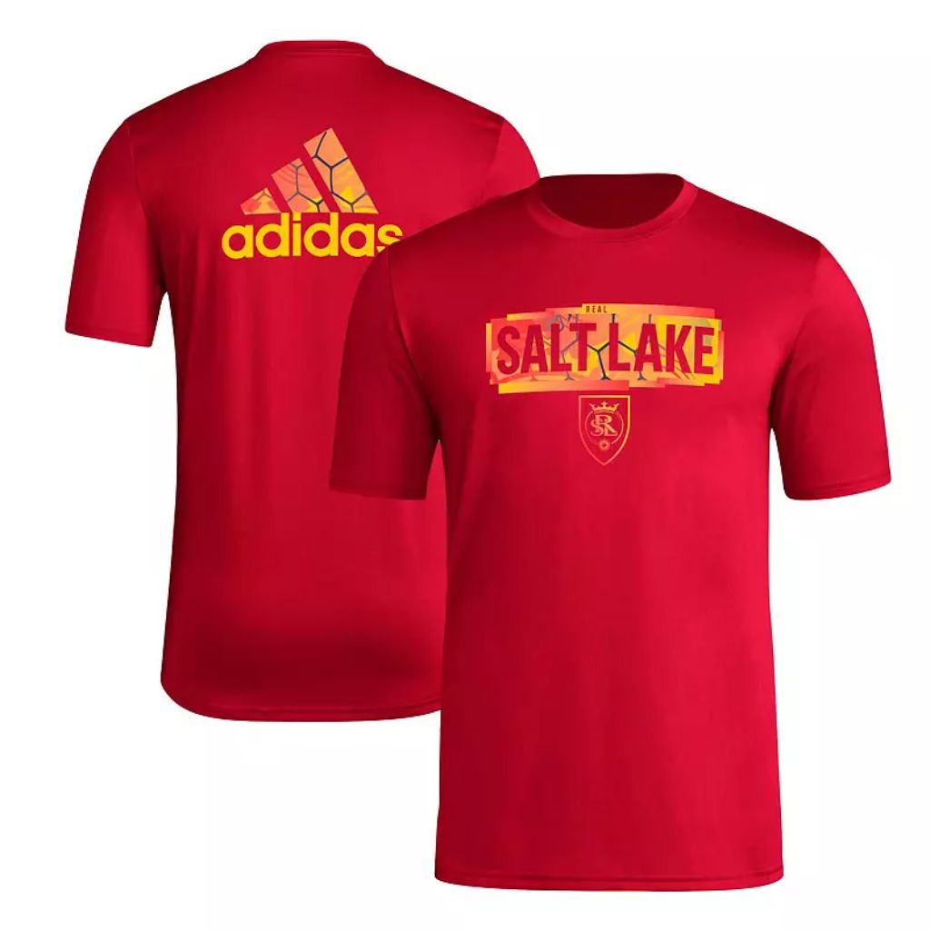 adidas Men's MLS Soccer Aeroready Local Pop T-Shirt - Real Salt Lake, Red (XL)