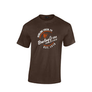 Bowling Green Falcons 100% Cotton Short Sleeve Tee, Vintage Script Design, Brown, Medium