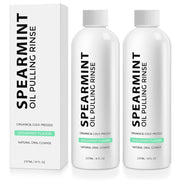2pcs Spearmint Oil Pulling Rinse，Cold-Pressed Coconut Oil for Whitening Teeth Mouthwash，Organic Peppermint Pulling Oil Maintain Gum Health & Freshness Breath