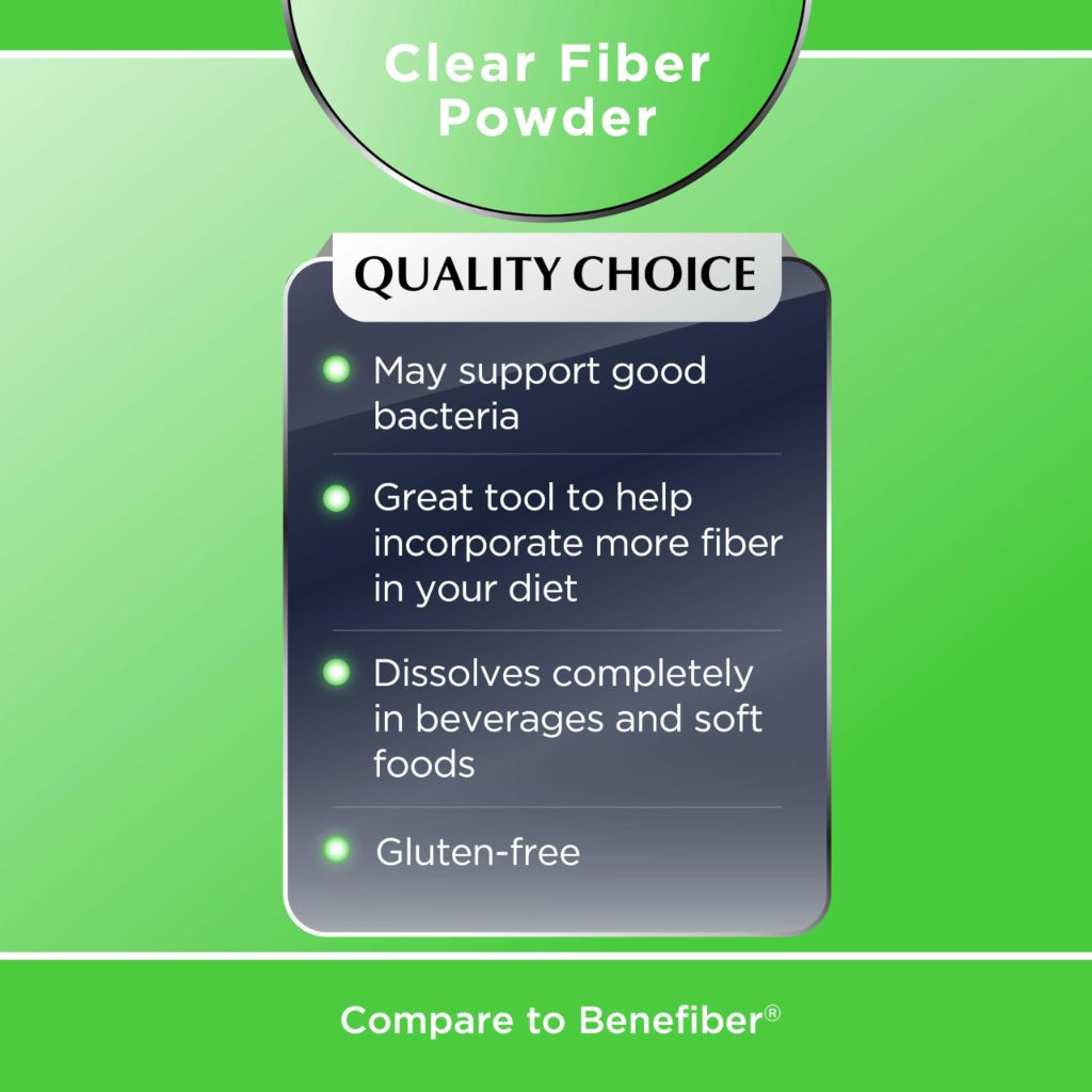 Quality Choice Clear Prebiotic Fiber Supplement Powder for Digestive Health - 62 Servings, 8.6 Ounces (248g)
