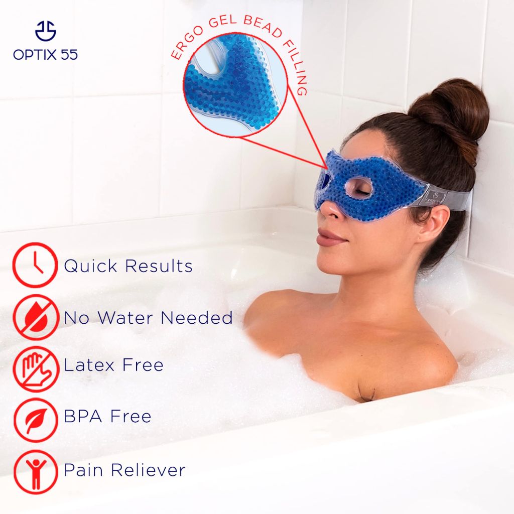 Gel Eye Mask - Hot Cold Compress Eye Therapy Pack (Blue)