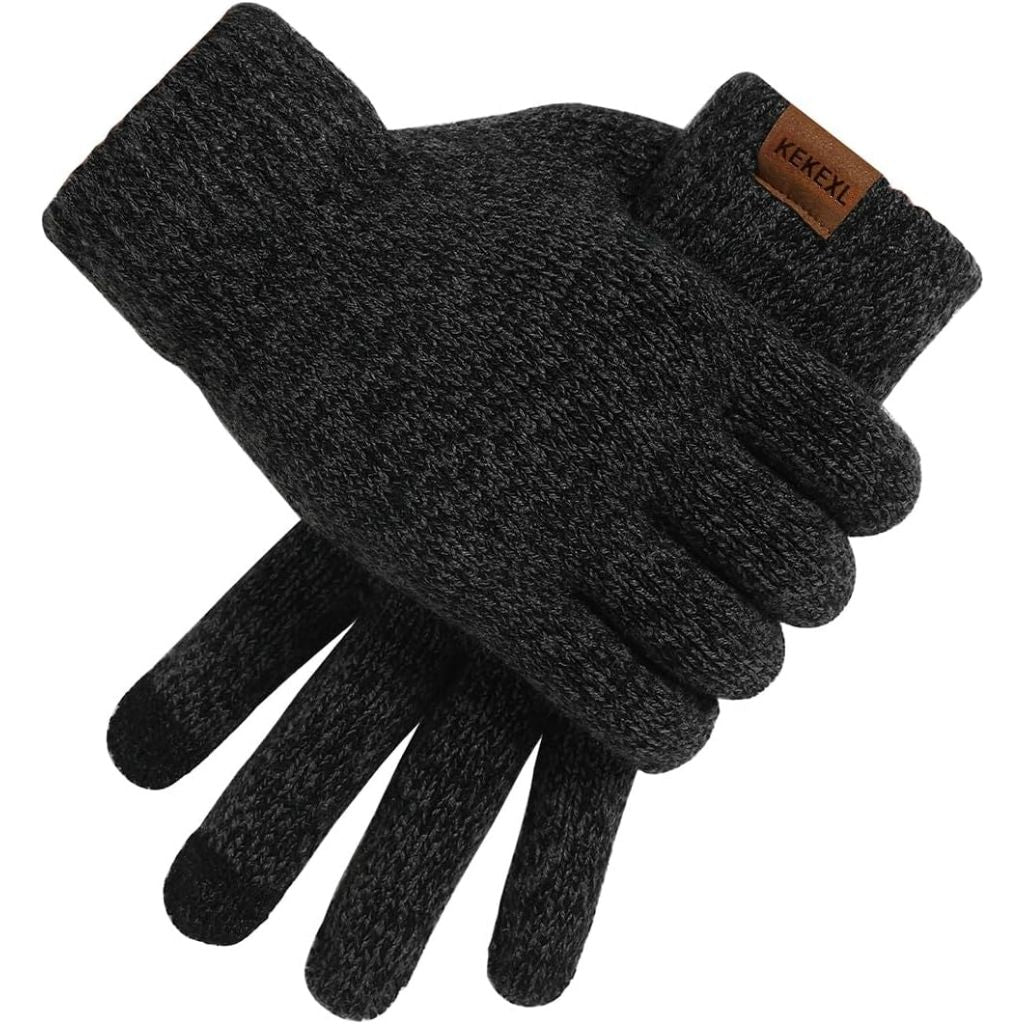 Winter thickened hat, scarf, and touchscreen gloves set for men and women, knit hat,suitable as a gift and for outdoor warmth