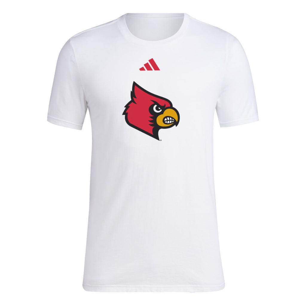 adidas Men's House of NCAA T-Shirt, White University of Louisville - Size Small