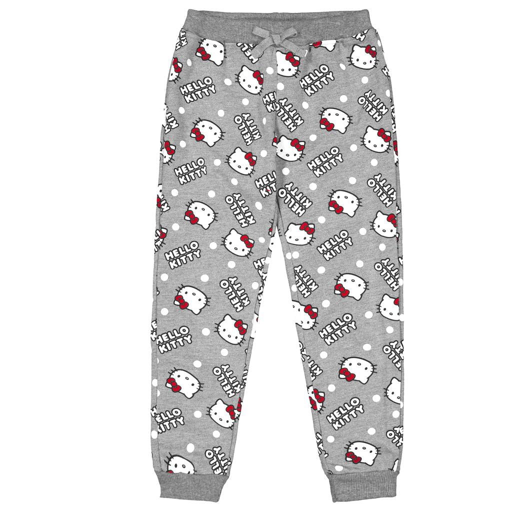 Hello Kitty Sanrio 2 Pack Fleece Pants for Toddler and Big Kids Red/Grey, Size 6X Girl Clothes
