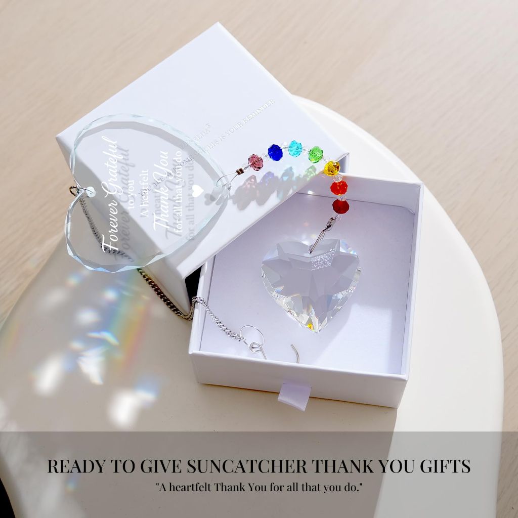 Thank You Gifts for Women, Men, Teacher Appreciation Boss Nurse Employee Coworker Appreciation, Hostess, for Women, Stocking Stuffers, Crystal Sun Catcher