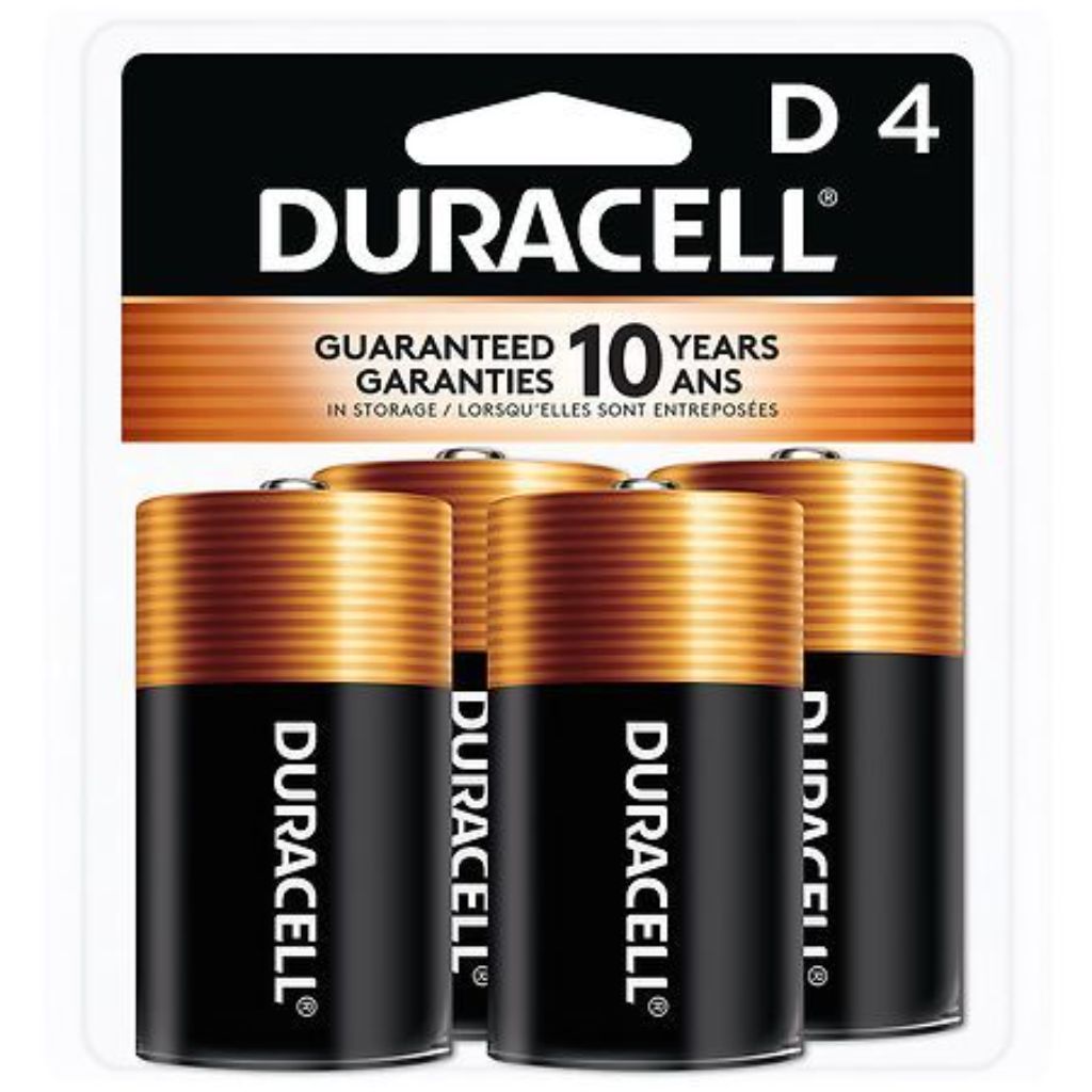 Duracell Coppertop Alkaline Batteries - D Cell, 4 Pack