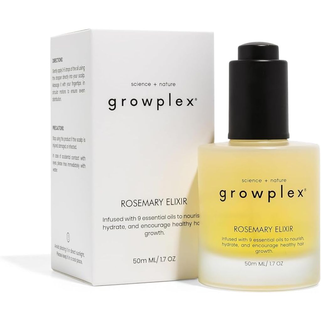 Science + Nature Growplex Rosemary Elixir Daily Scalp Oil with 9 Essential Oils – 2 fl. oz.