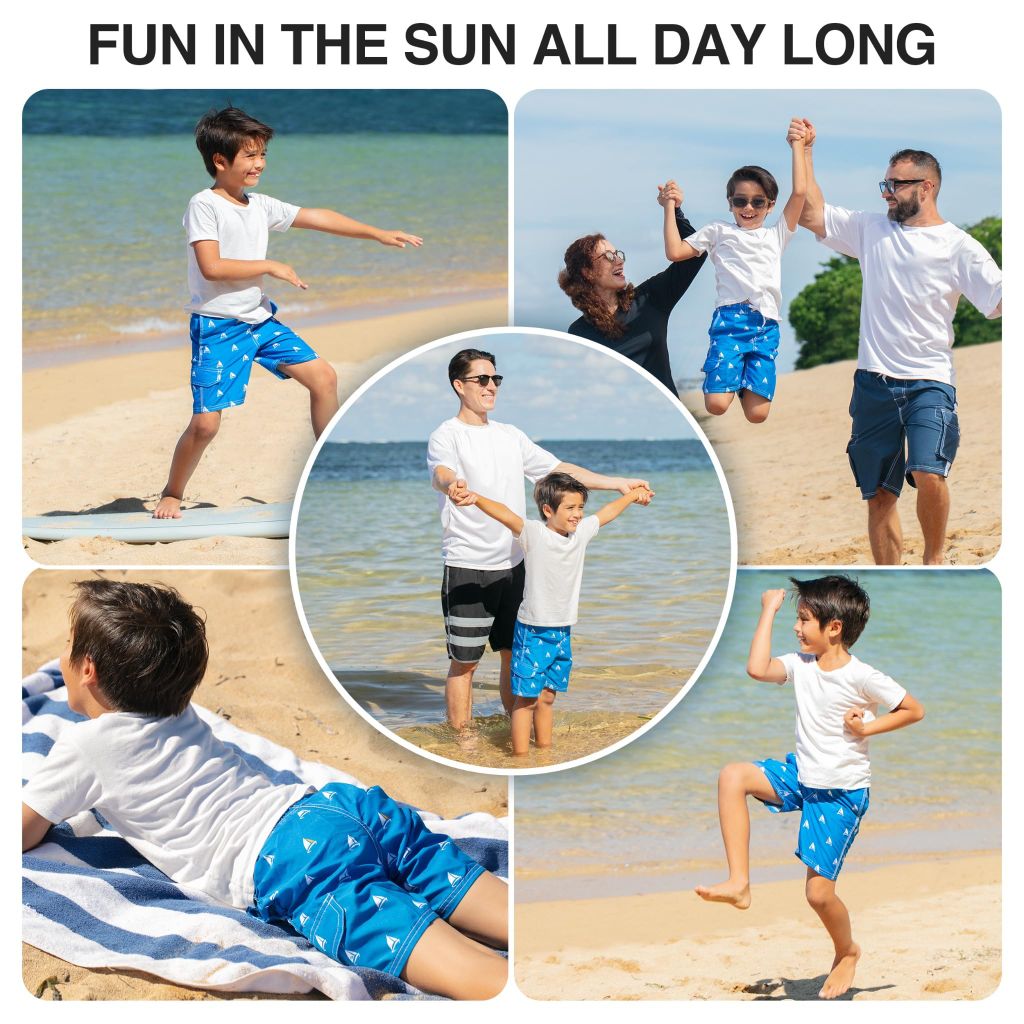 Kanu Surf Little Boys Barracuda Quick Dry Beach Swim Trunk, Regatta Royal, Large (7)