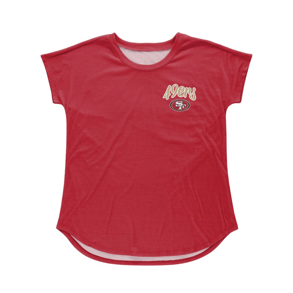 FOCO San Francisco 49ers NFL Womens Script Wordmark Tunic Top - XL