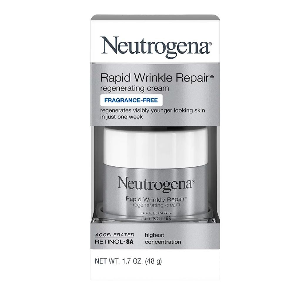 Neutrogena Rapid Wrinkle Repair Retinol Face Moisturizer Cream with Hyaluronic Acid, Fragrance Free - 1.7oz