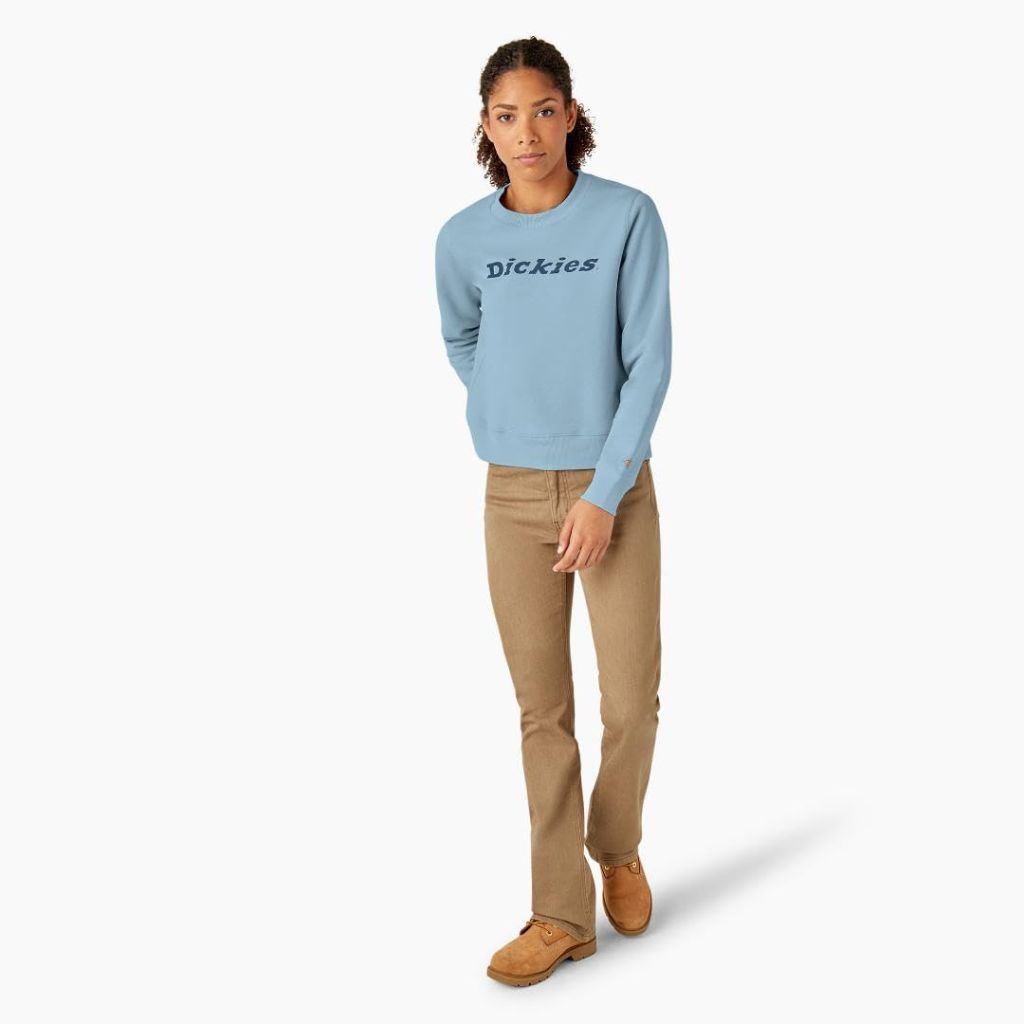 Dickies HEAVYWEIGHT WORDMARK CREW FLEECE, Light Blue - size M