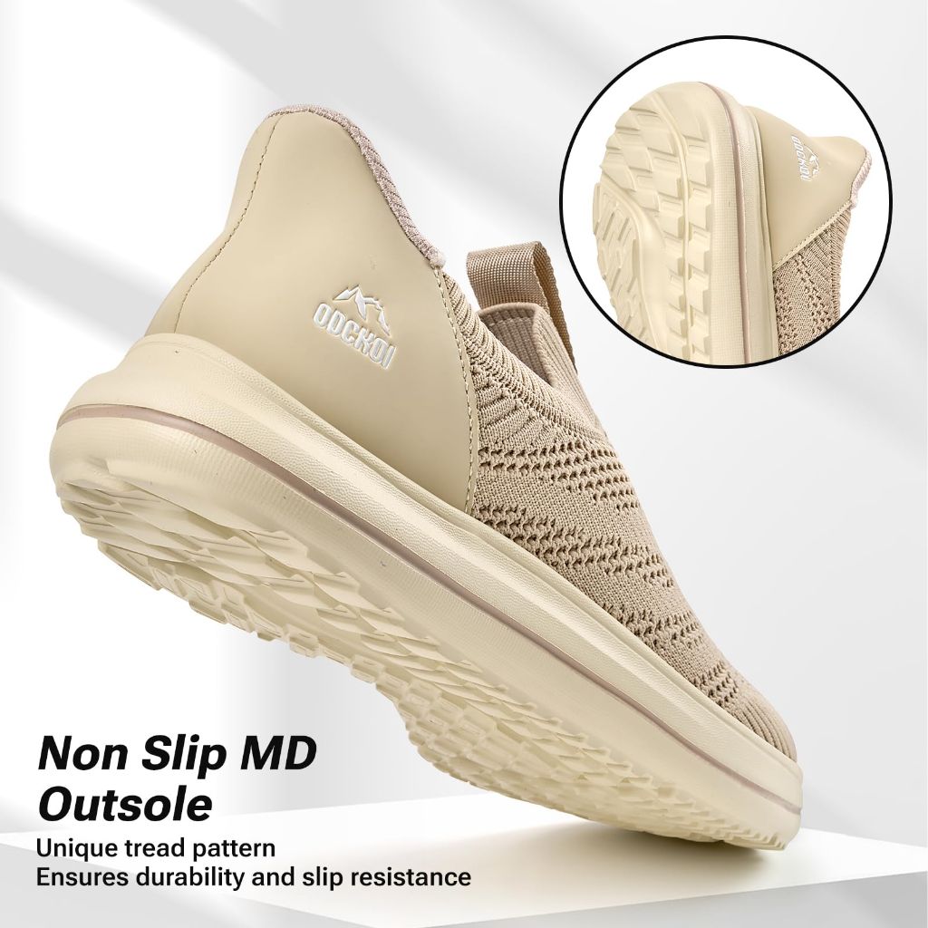 SZ 9M, ODCKOI Men’s Hands Free Slip On Walking Shoes -KAQI -Khaki