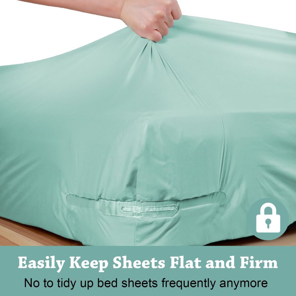 Dtsyteep Adjustable Fitted Bed Sheet Holders with Lock Strips