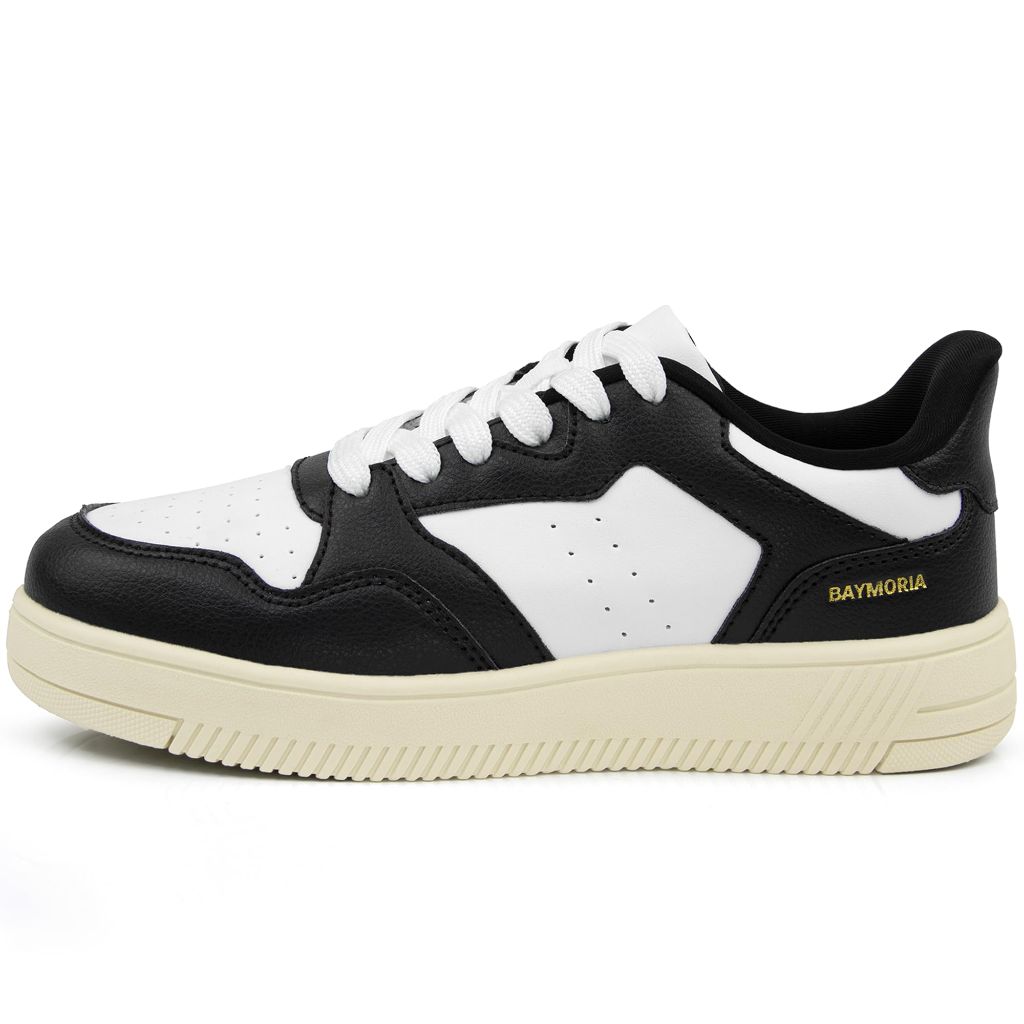 Baymoria Women's Fashion Walking Sneakers - White/Black, Size 7