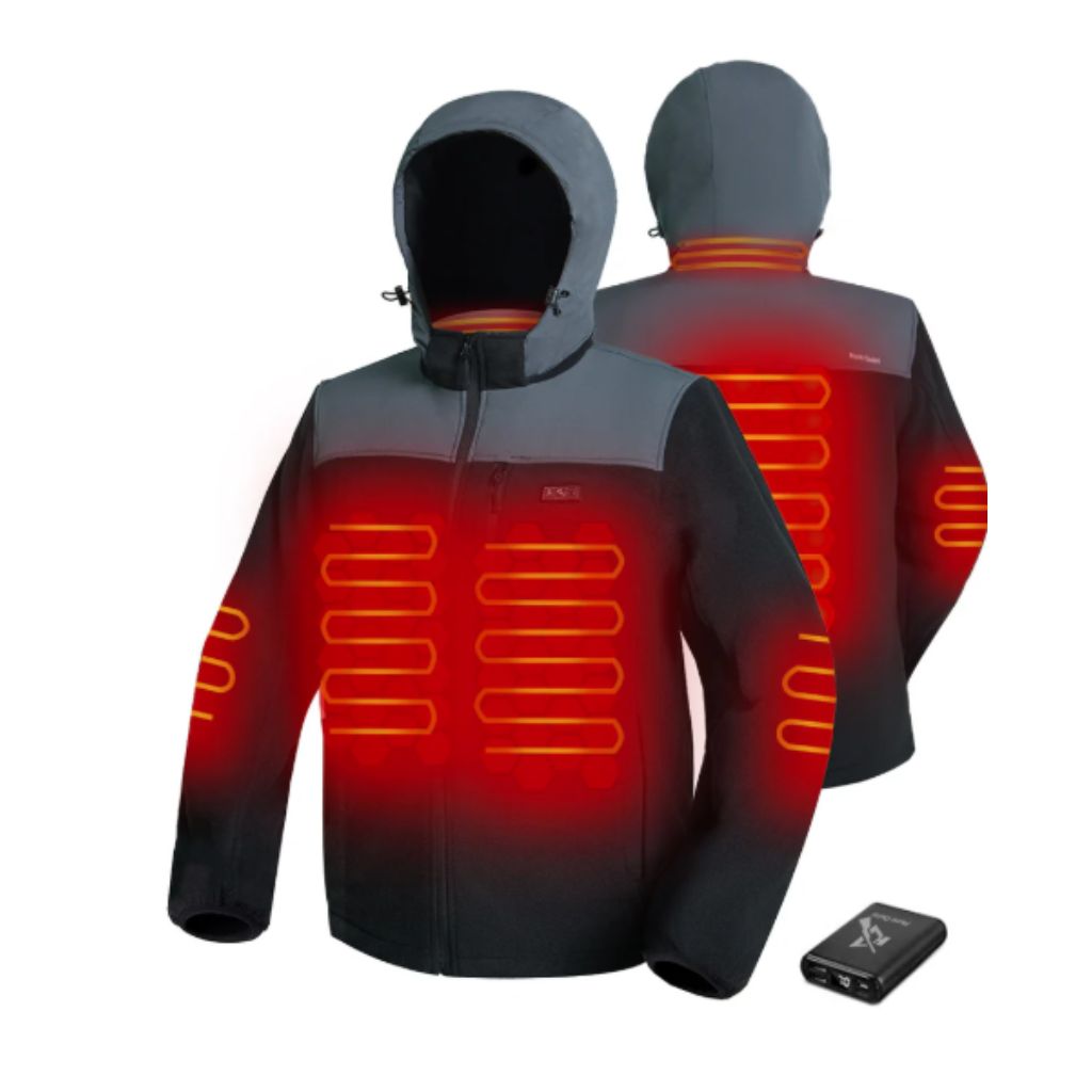 Hunt Quiet Women's Heated Fleece Jacket with Power Bank - Black, Medium