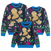 Simplee kids Ugly Christmas Sweater Family Matching Outfits for Men Women Knitted Pullover Blue