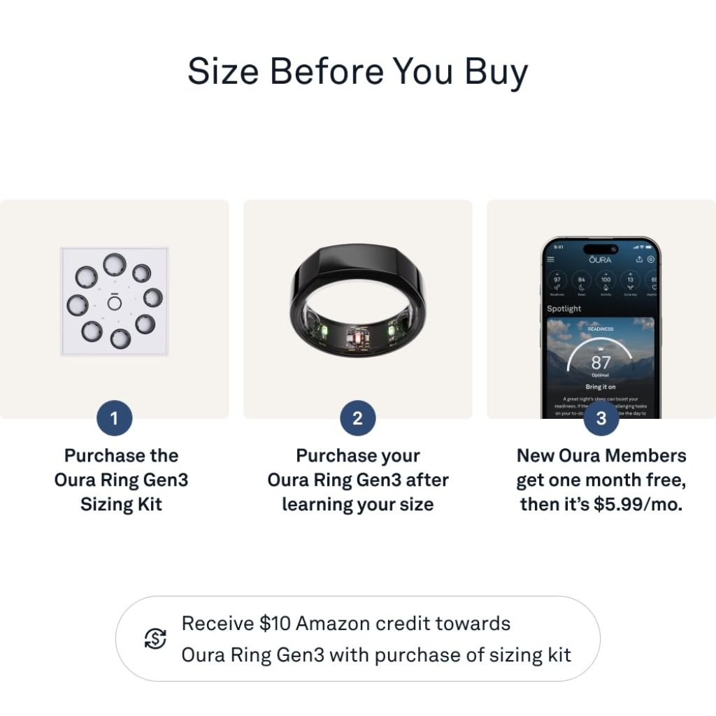 Oura Ring Gen3 Horizon - Silver - Size 7 - Smart Ring