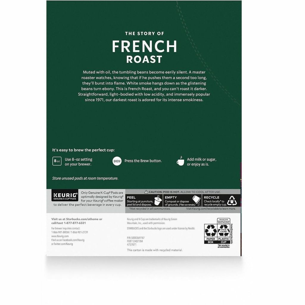 Starbucks® Single-Serve Coffee K-Cup®, French Roast, Carton Of 24