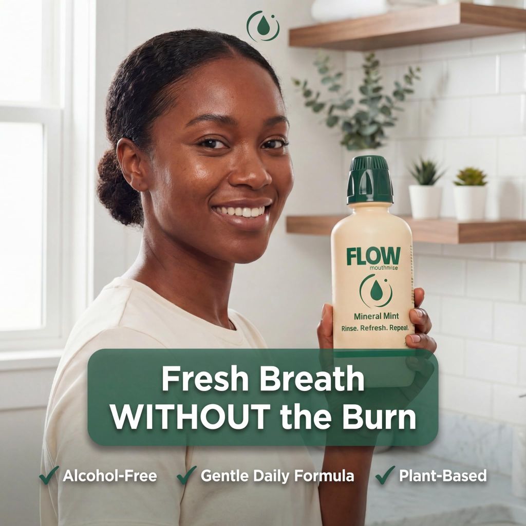 Flow Mouthrinse, Alcohol-Free Probiotic Mouthwash (Mineral Mint) – 16.9oz