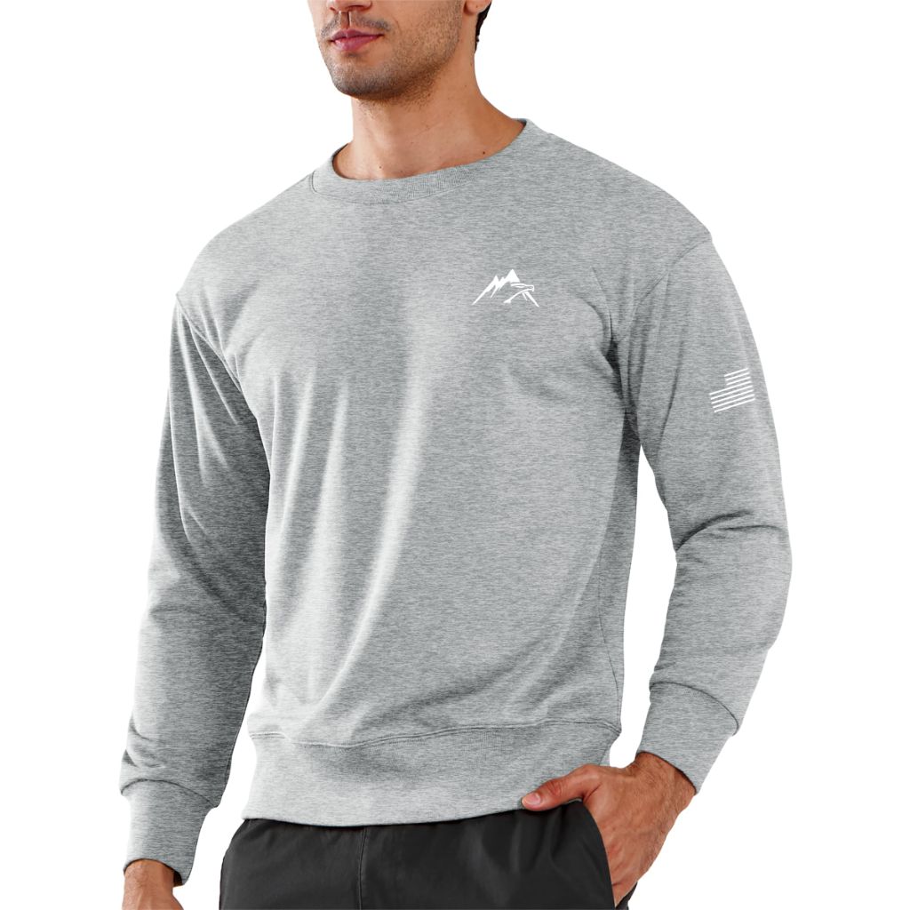 NORTHYARD Men's Crewneck Long Sleeve Sweatshirt, GREYHEATHER, M