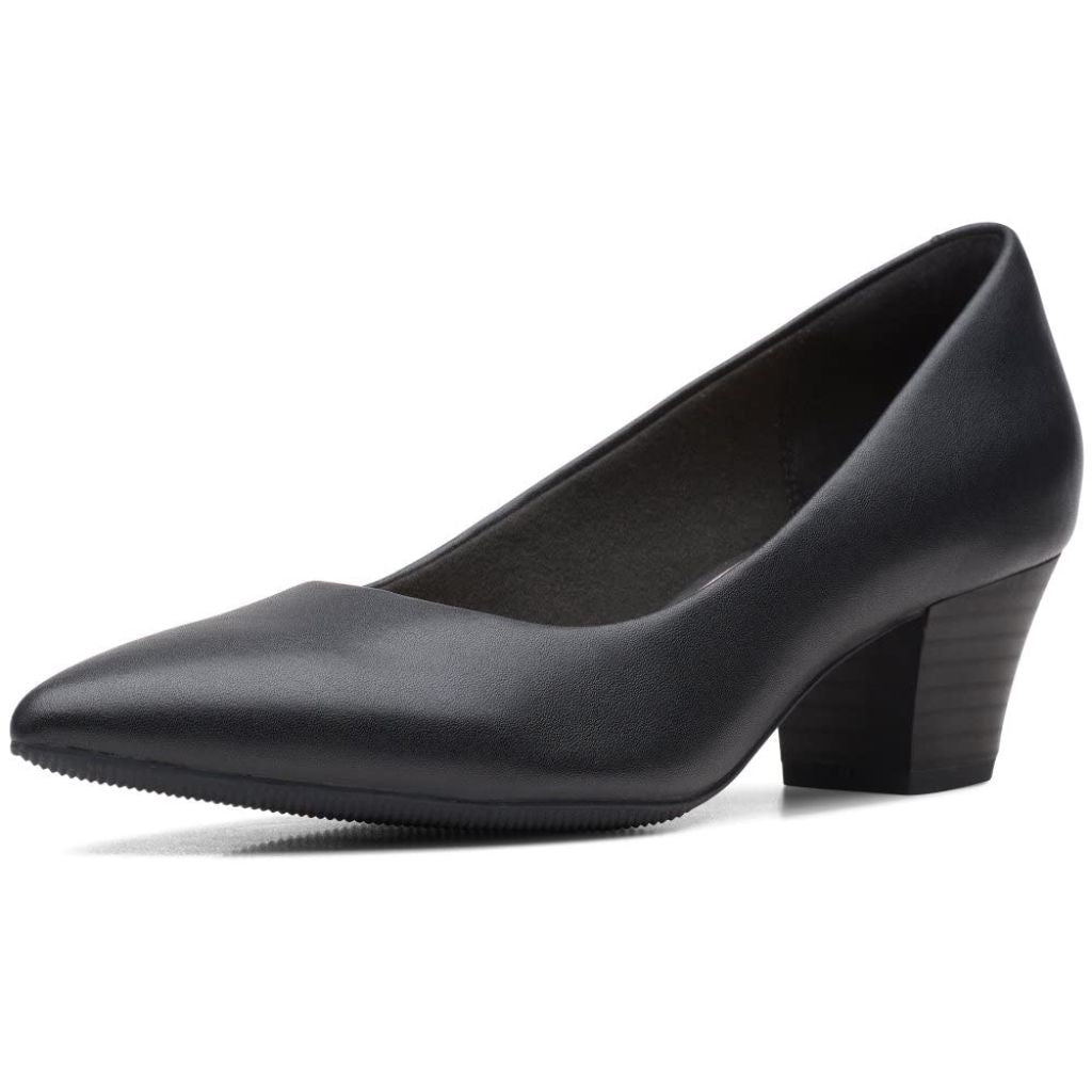 Clarks Collection Women's Teresa Step Pump, Black Leather - size 5M