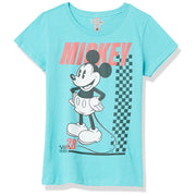 Disney Characters Skate TwentyEight Girl's Solid Crew Tee, Tahiti Blue, Medium