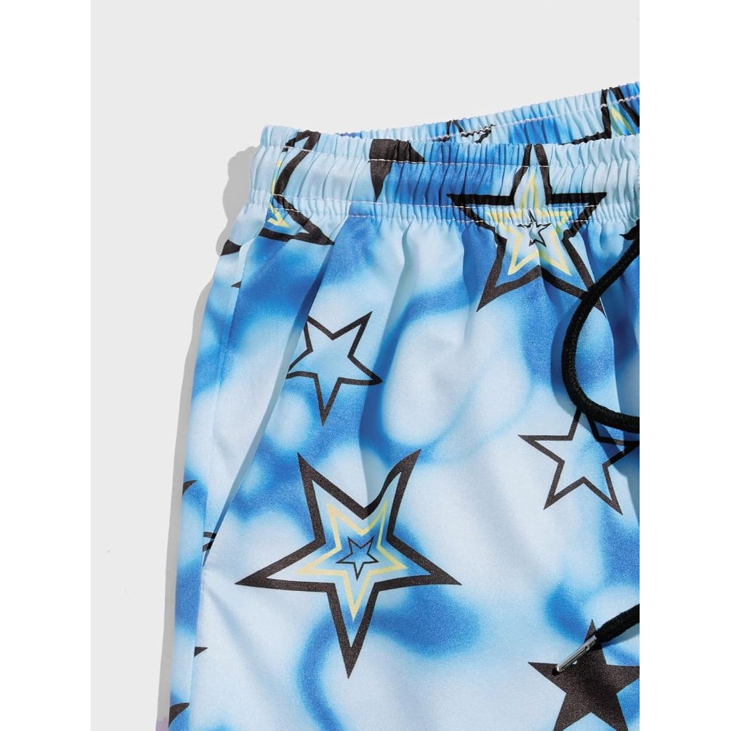 SHENHE Men's Graphics Shorts Drawstring Waist Print Workout Track Streetwear Shorts with Pocket