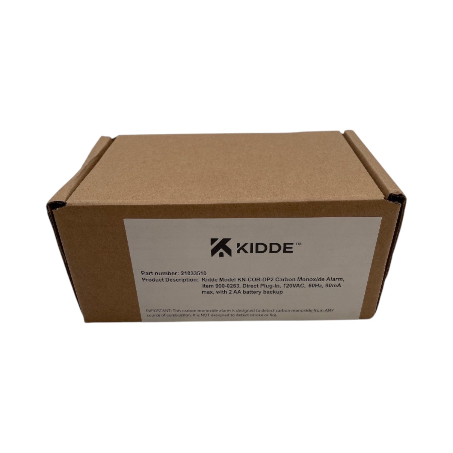 Kidde Carbon Monoxide Detector, Plug in Wall with AA Battery Backup, Test-Hush Button