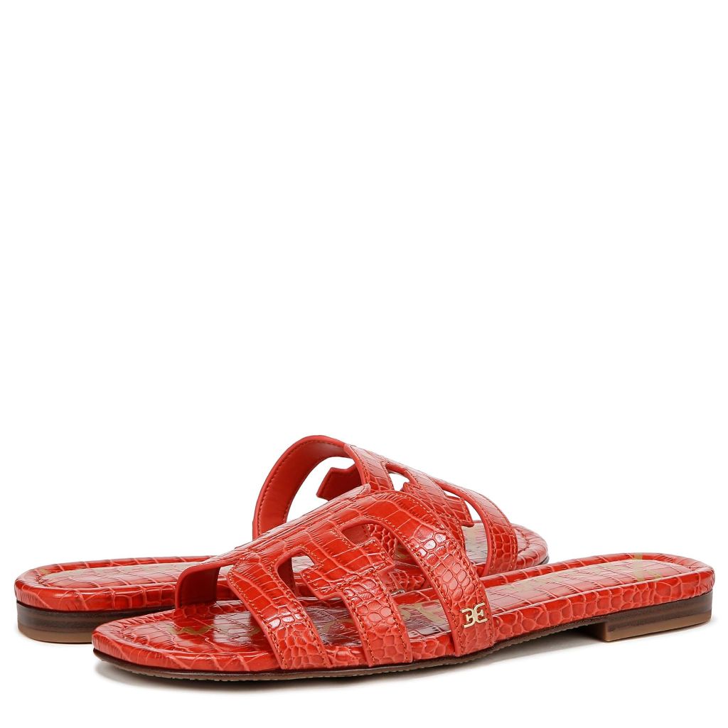 SZ 5M, Sam Edelman Women's Bay Flat Sandal Terra | Orange