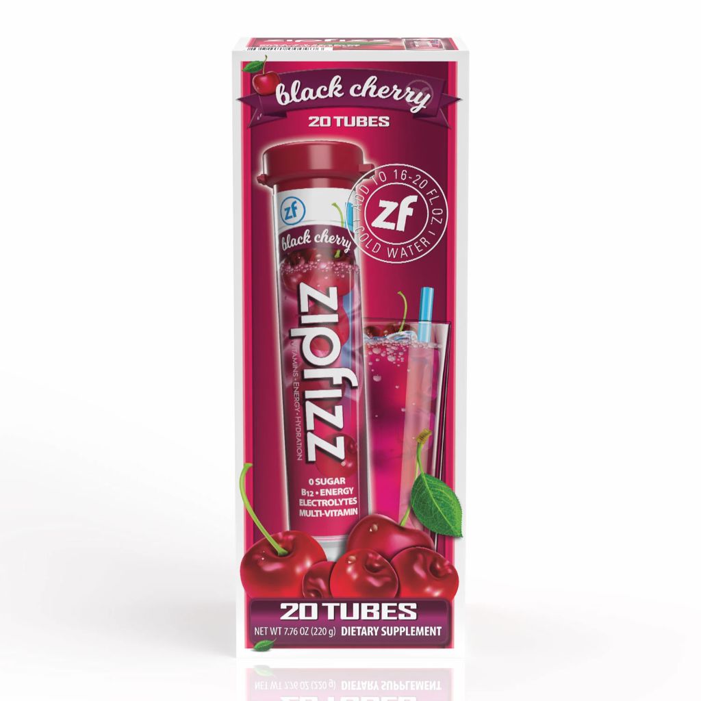 Zipfizz Vitamins & Energy Hydration Mix - Black Cherry, 20 Tubes