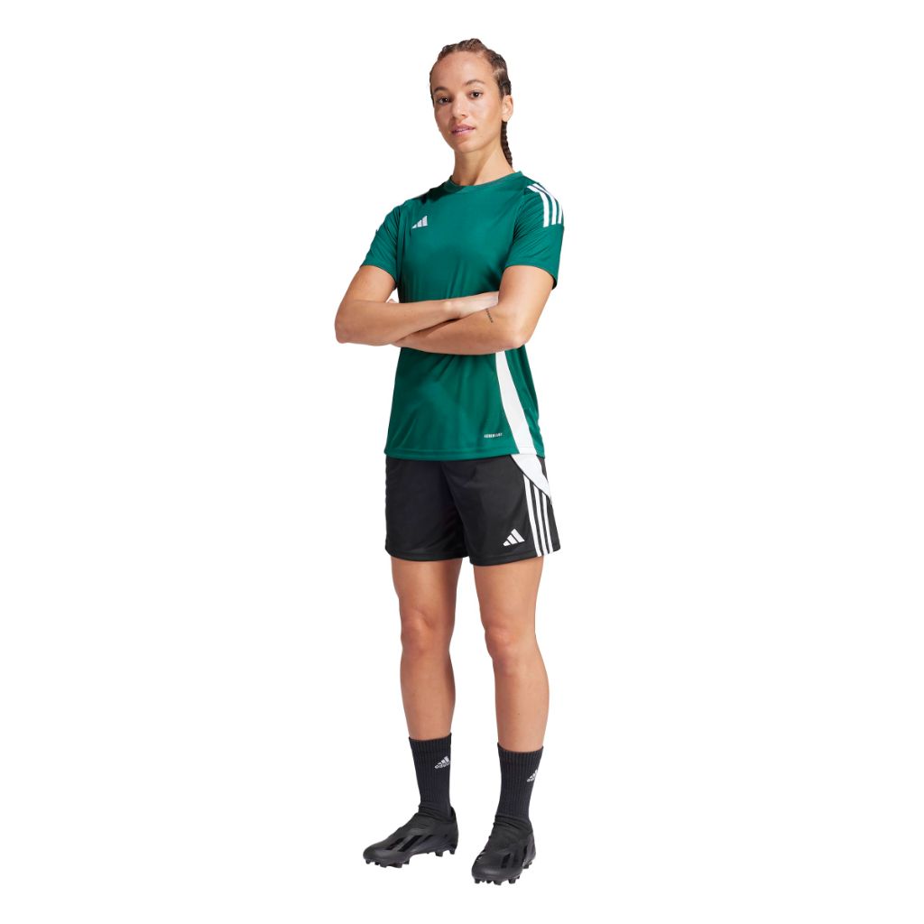 Adidas Womens Tiro 24 Jersey, Team Dark Green/White, Medium