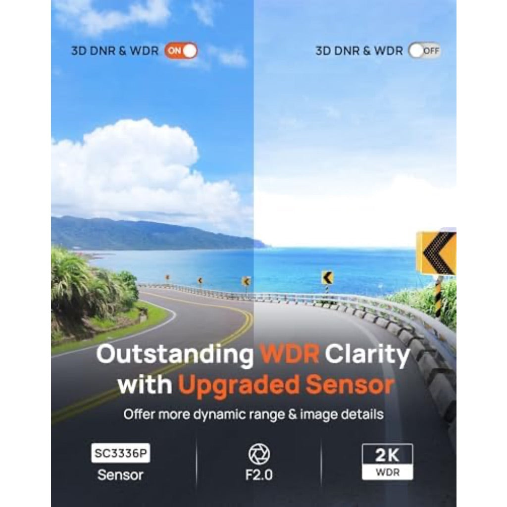 70mai Smart Dash Cam M310, 1296P QHD, Built-In Wi-Fi, 130° Wide-Angle FOV, WDR, Night Vision, iOS/Android Mobile App, Loop Recording, Parking Monitor, Time-Lapse