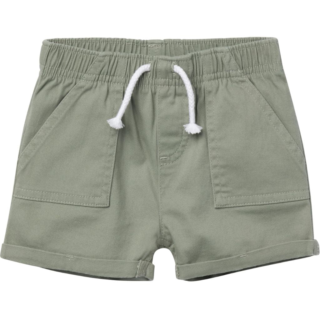 Gerber Baby Toddler Girls' Twill Shorts, Olive, 0-3 Months