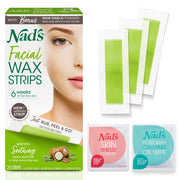 Nad's Facial Wax Strips - At Home Waxing Kit with 20 Face Wax Strips + 4 Calming Oil Wipes