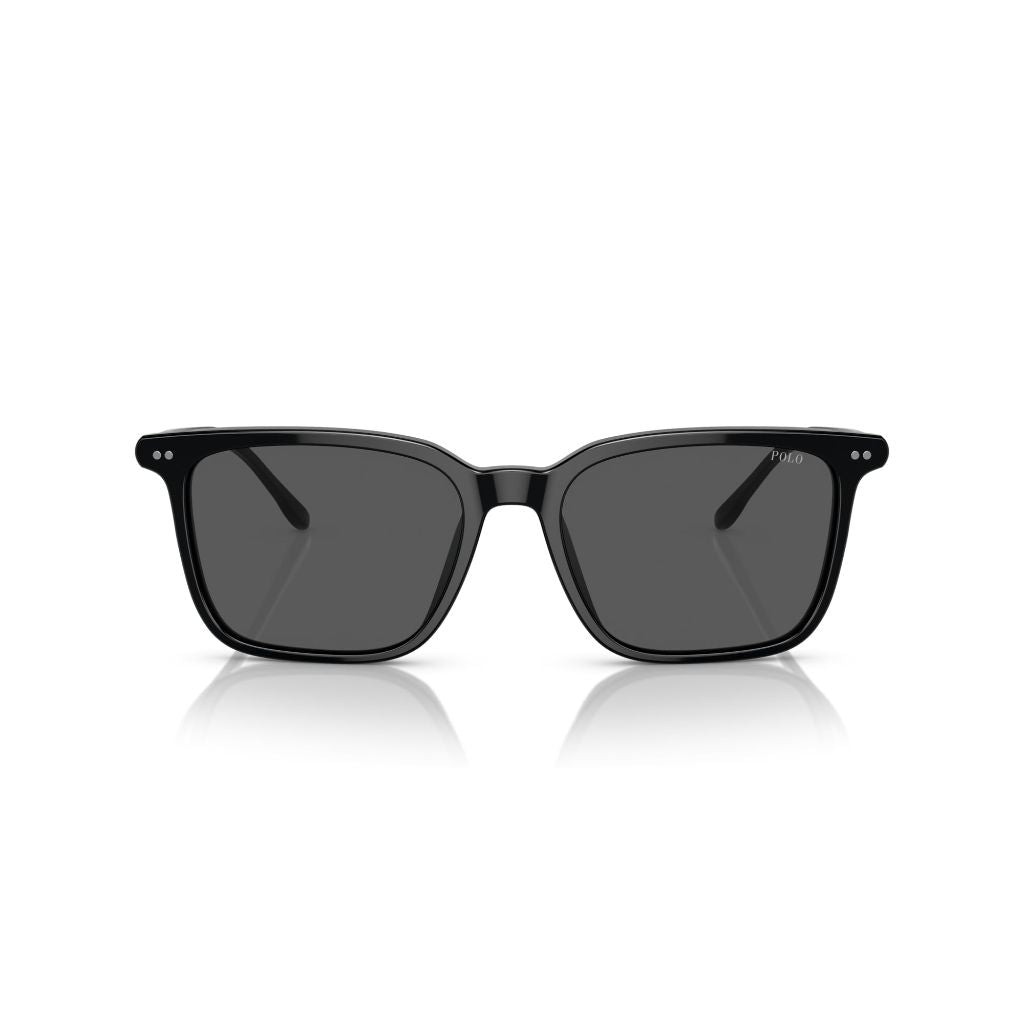 Polo Ralph Lauren Men's PH4194U Universal Fit Square Sunglasses - Shiny Black Frame/Gray Lens, 56 mm